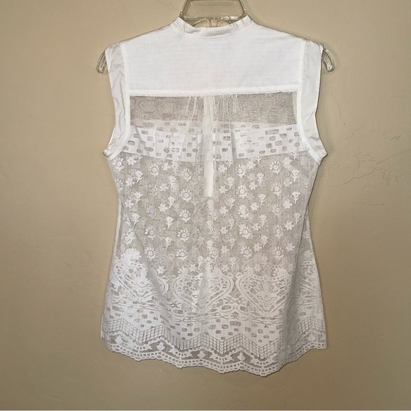 Cabi White Lace sleeveless sheer Prudence Blouse Top #5201 size small - Picture 8 of 14